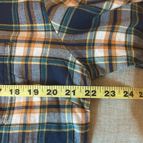 Dickies Crafted for Women VGUC yellow, blue, green plaid button down. Cotton - Picture 8 of 11